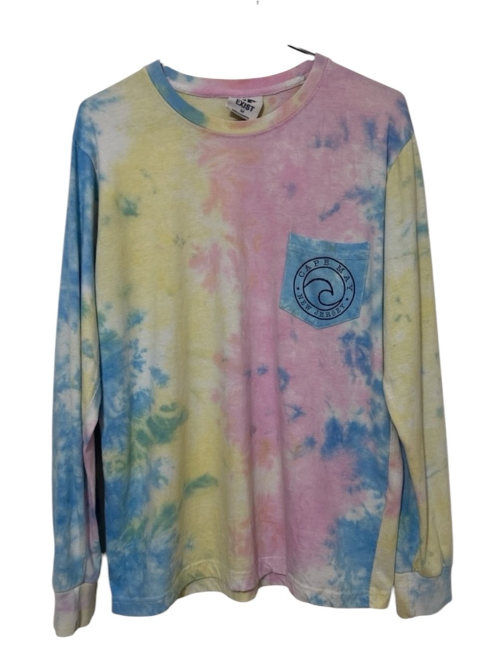 Exist Cape May NJ Tie Dye Pocket Long Sleeve Shirt Size M